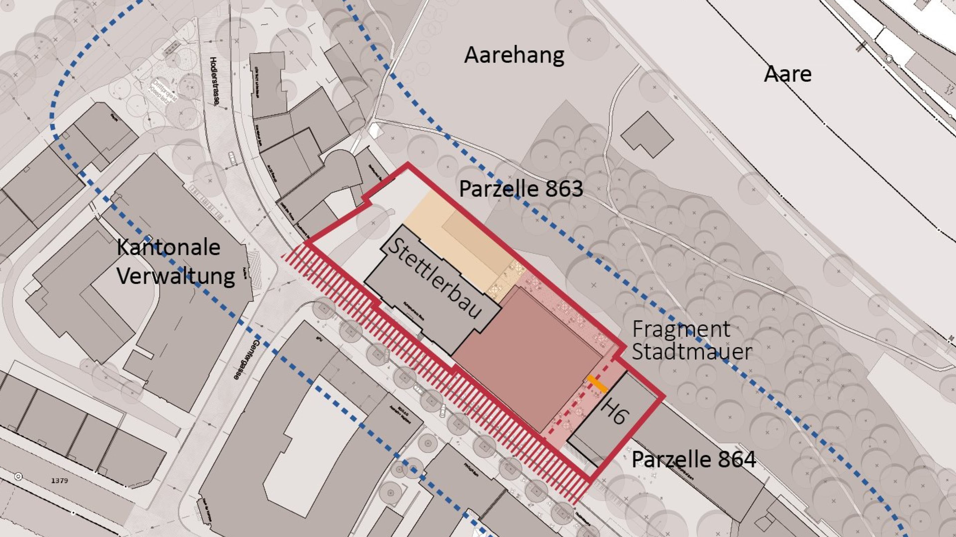 Konzeptplan Planungsperimeter «Zukunft Kunstmuseum Bern»