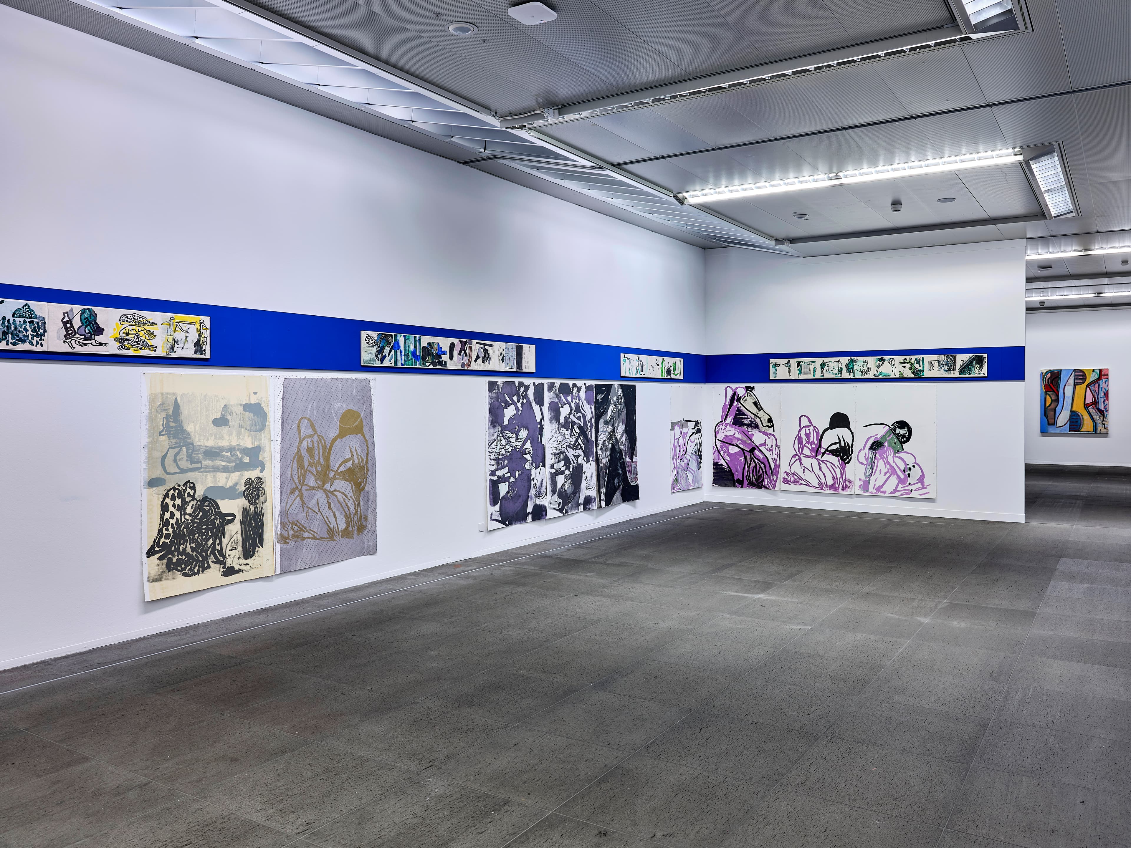 Exhibition view: Amy Sillman. Oh, Clock! Kunstmuseum Bern 2024