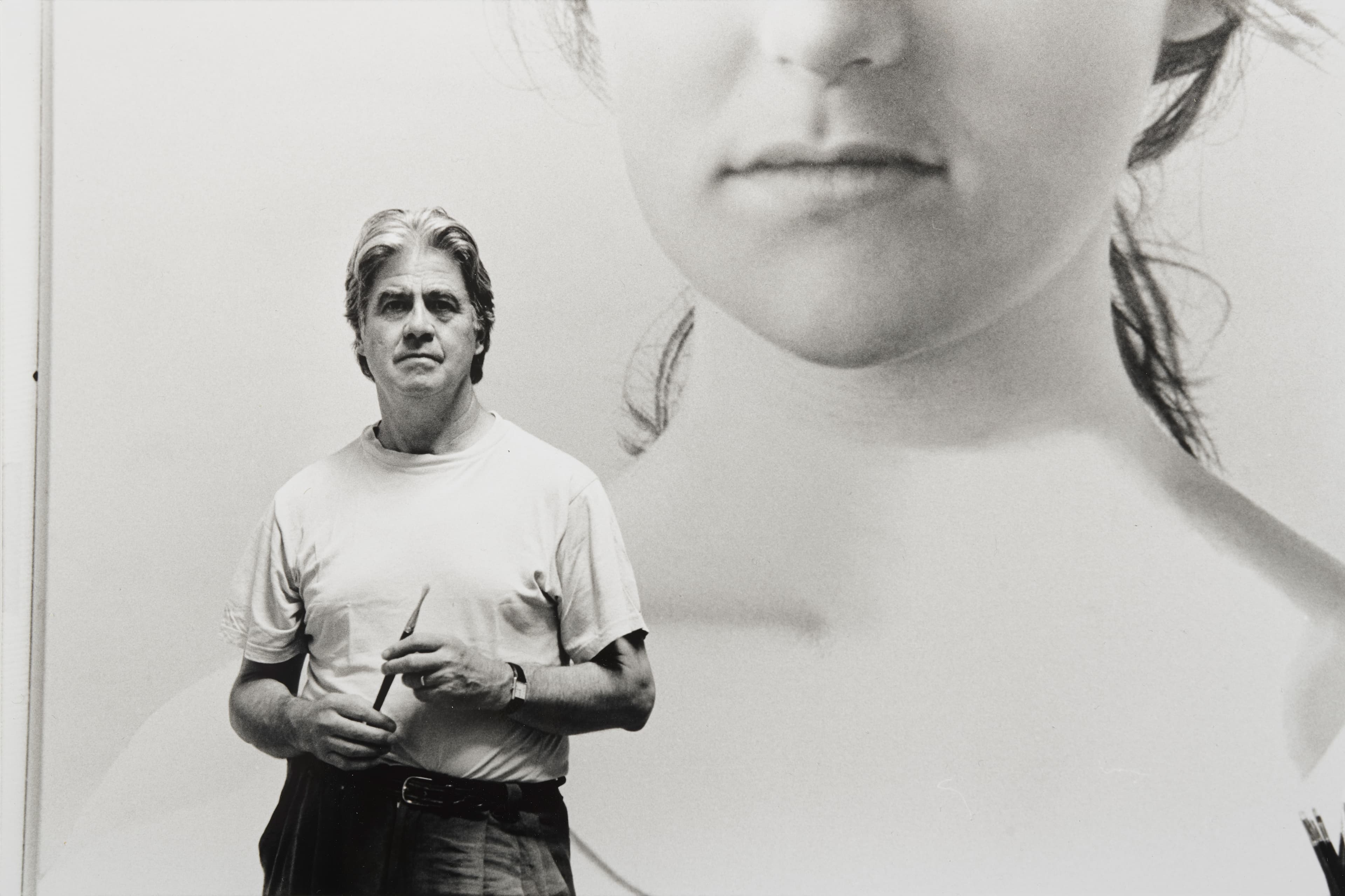 Foto von Franz Gertsch im Atelier