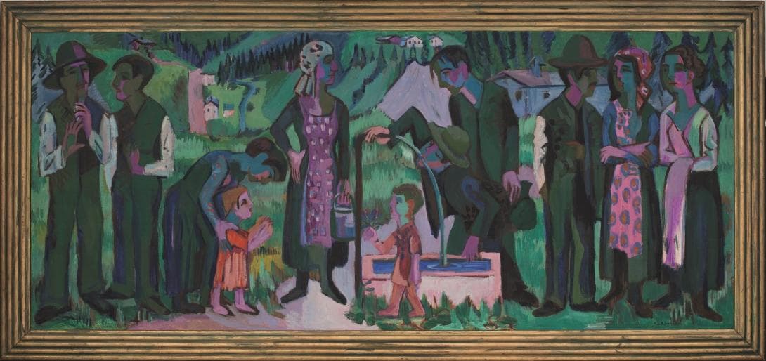 Ernst Ludwig Kirchner: Alpsonntag. Szene am Brunnen