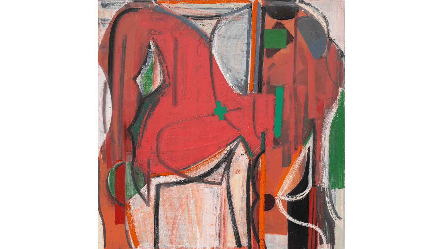Amy Sillman, Little Elephant, 2023, Öl und Acryl auf Leinwand, 129.5 x 124.5 cm © Courtesy of the artist and Gladstone Gallery