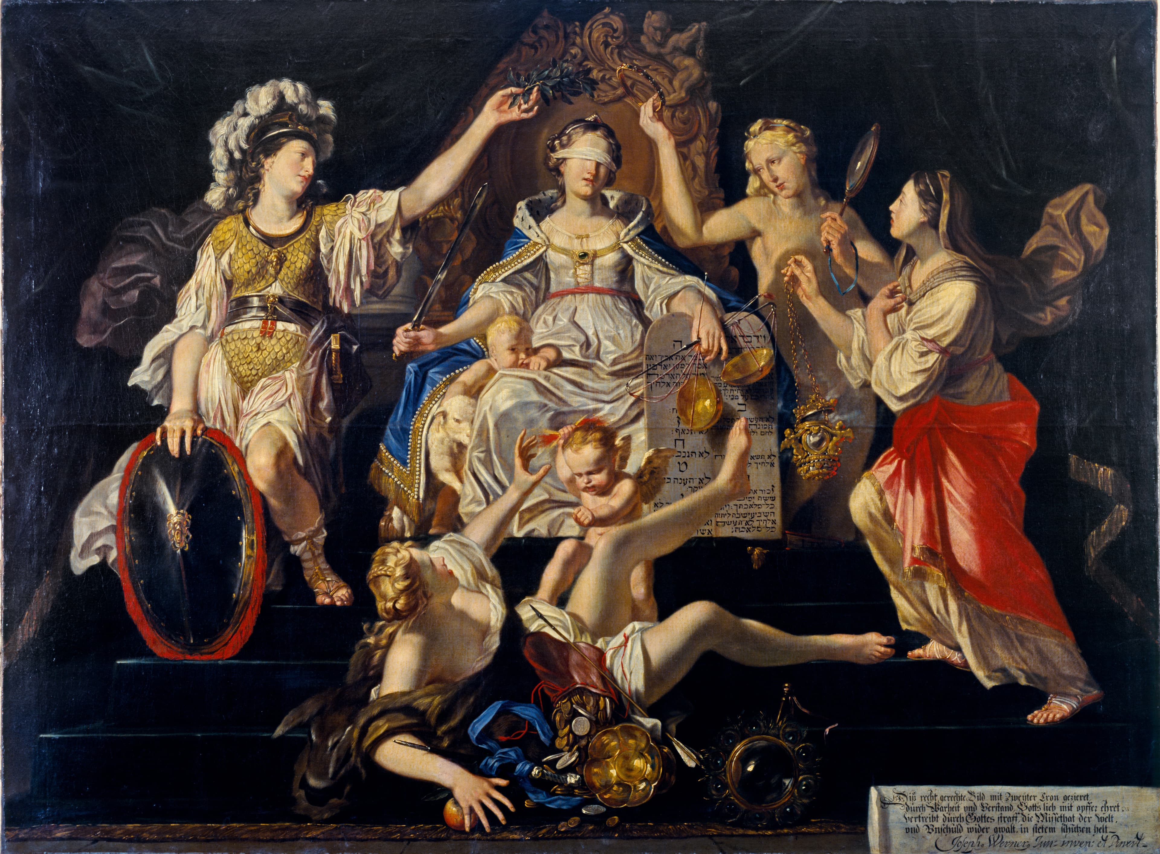 Joseph Werner d. J. Allegorie auf die Gerechtigkeit, 1662 Öl auf Leinwand 166 × 225 cm Kunstmuseum Bern, Staat Bern Foto: Kunstmuseum Bern