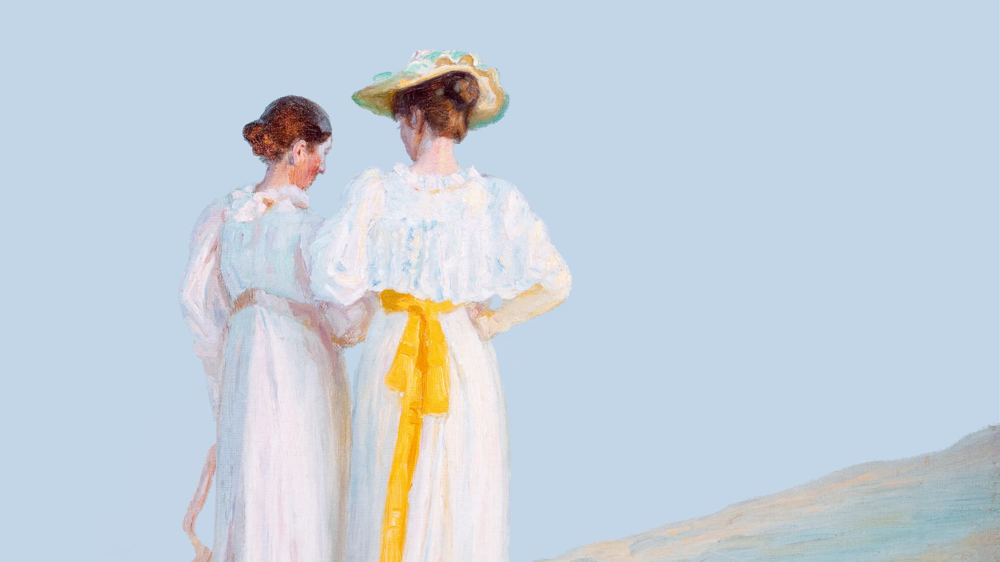 Michael Ancher-Anna Ancher und Marie Krøyer beim Spaziergang